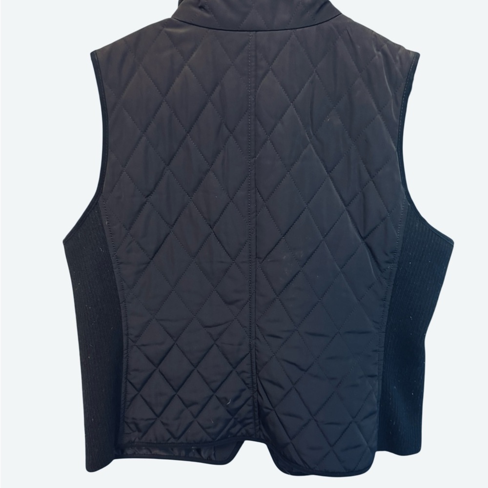 Talbots Midnight Blue Quilted Vest with Brass Accents - Picture 2 of 3